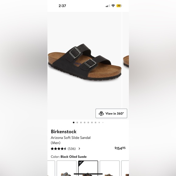 Birkenstock Shoes - Birkenstock Arizona, size EU 44 (W12-12.5/ M 11-11.5). Oiled black suede, NWOT